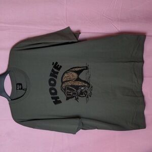 Hooke 100% Organic Cotton Dusty Olive Grizzly Bear Graphic Short Sleeve Tee XL